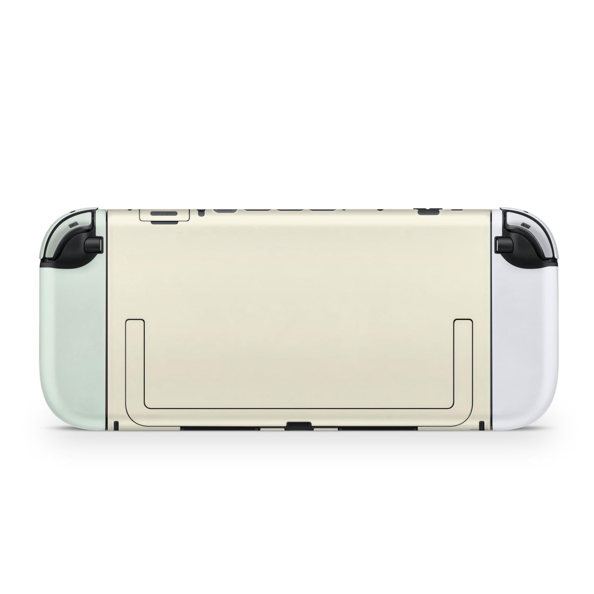 Color Blocking Nintendo Switch 2 Skin | Solid Color Pastel Green & Cream Premium 3M Vinyl FullWrap Decal - Tackydesign