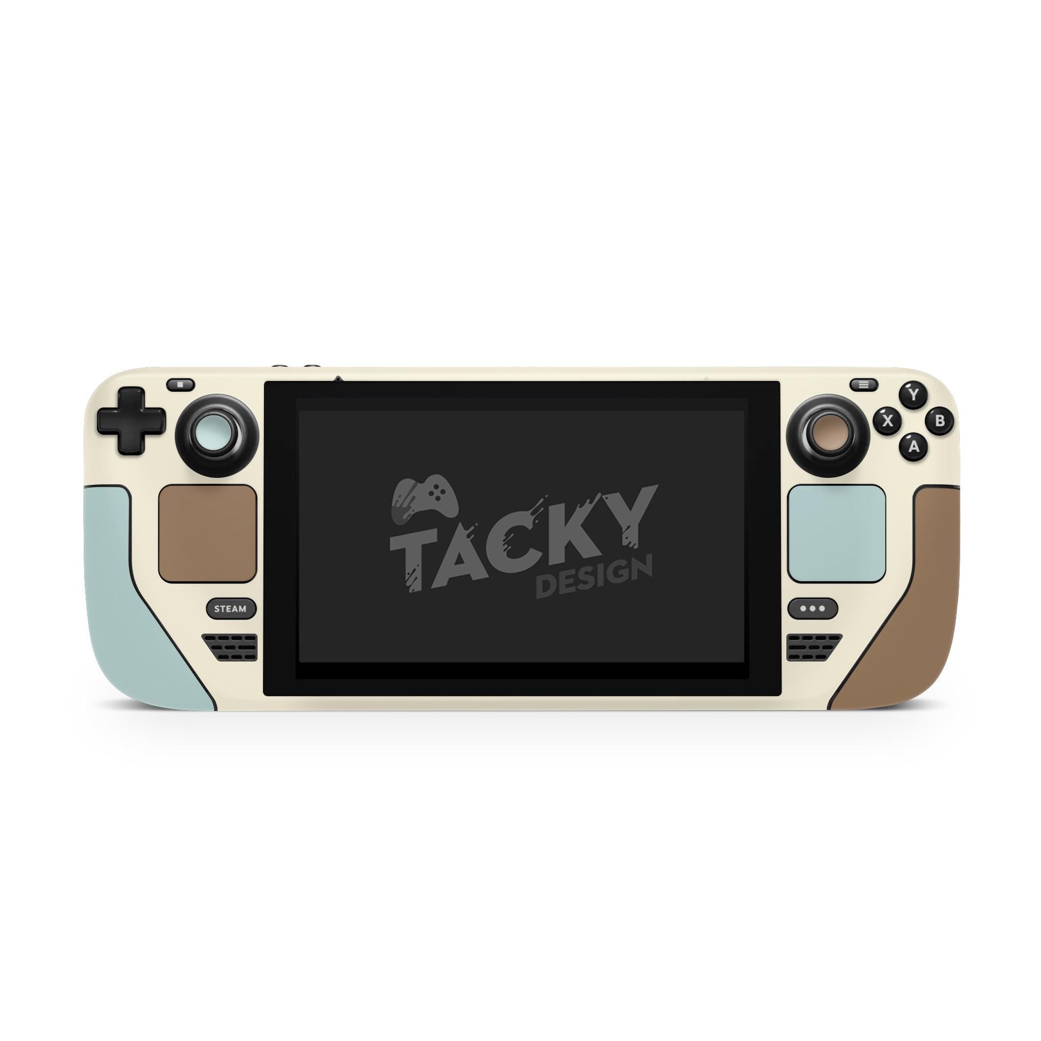 Color Blocking Steam Deck Skin Solid Color Steam Deck OLED Skin | Premium 3M Vinyl FullWrap Decal Brown & Mint - Tackydesign
