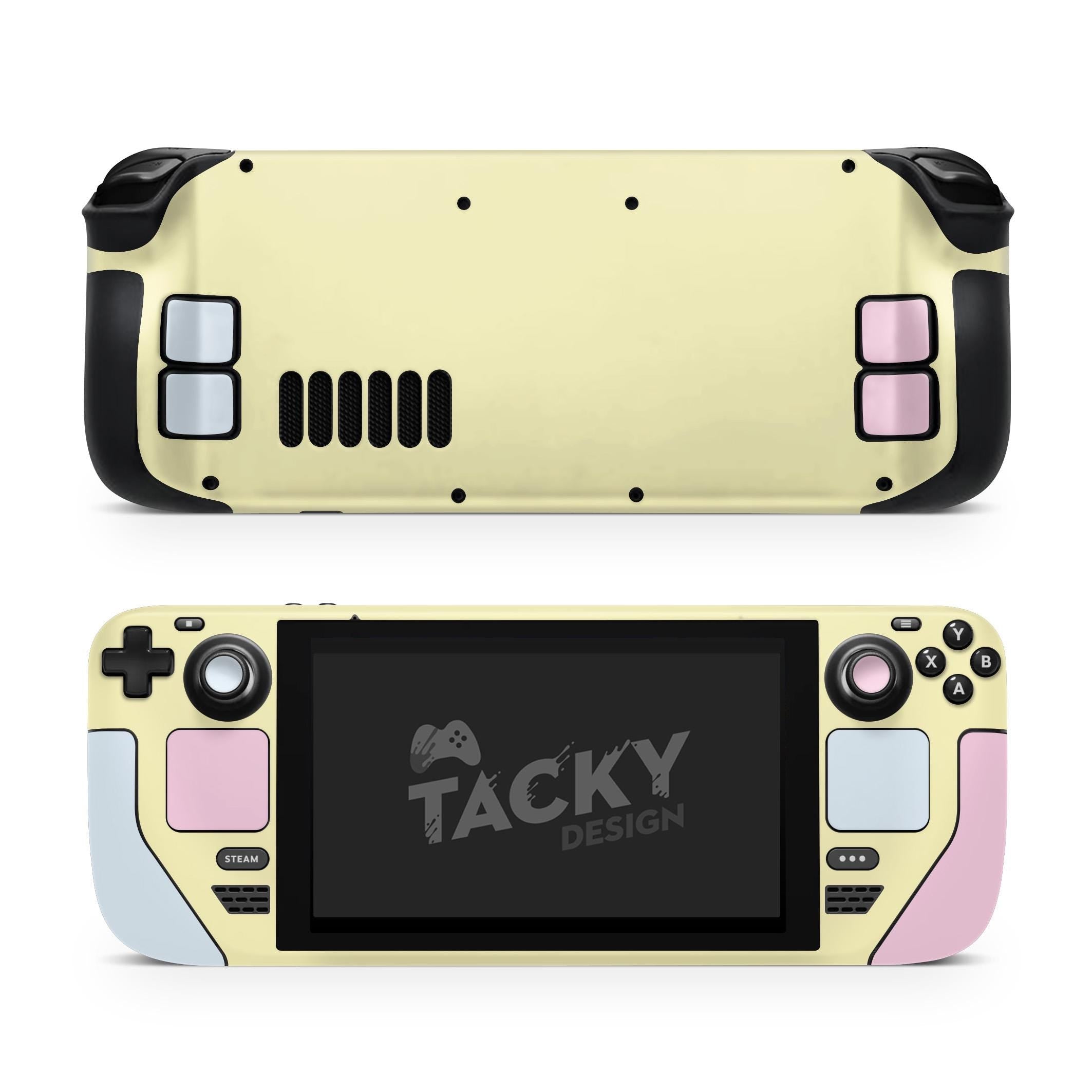 Color Blocking Steam Deck Skin Solid Color Steam Deck OLED Skin | Premium 3M Vinyl FullWrap Decal Pink & Baby Blue - Tackydesign