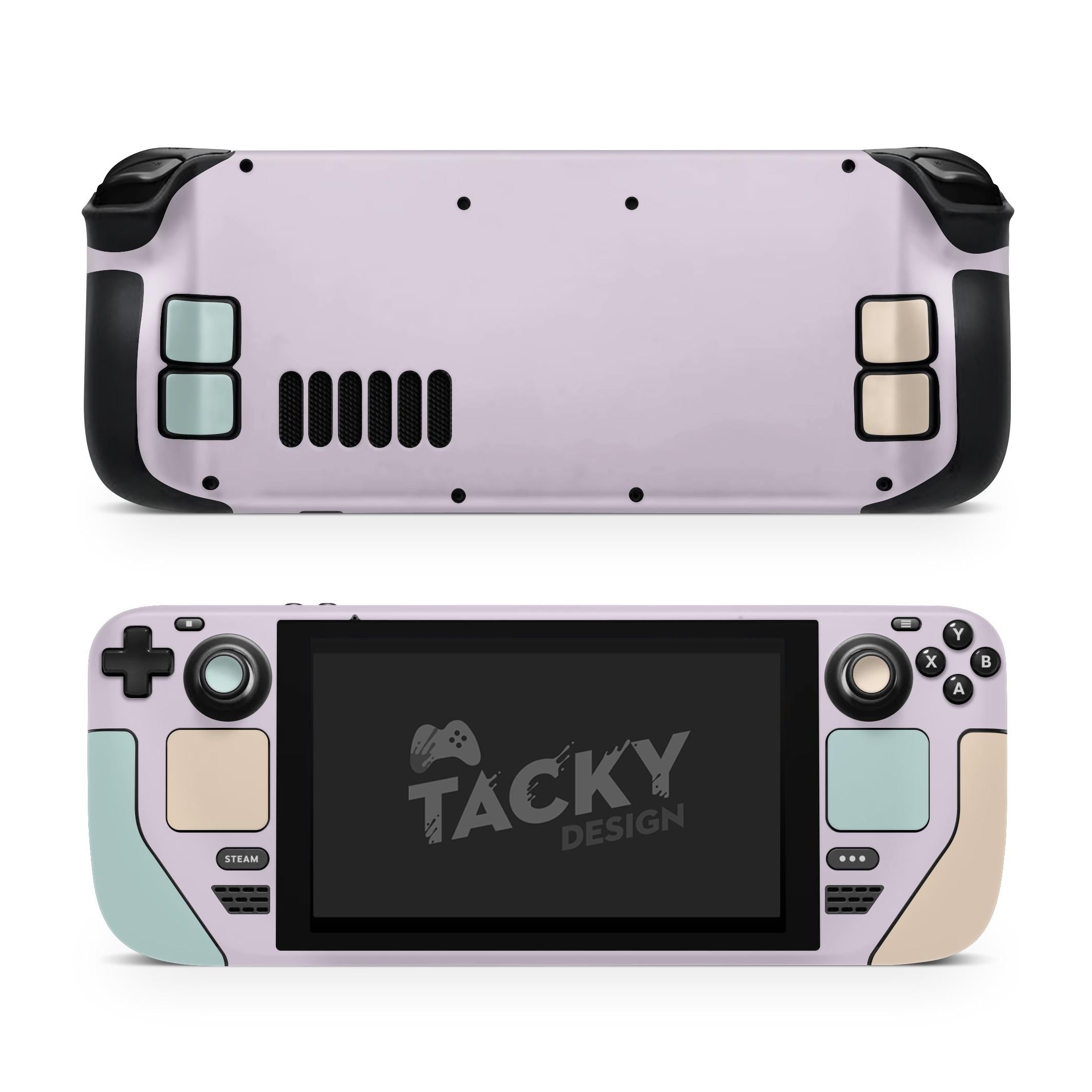 Color Blocking Steam Deck Skin Solid Color Steam Deck OLED Skin | Premium 3M Vinyl FullWrap Decal Purple & Mint - Tackydesign