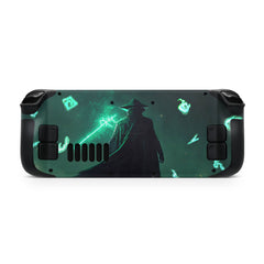Fantasy Steam Deck skin, Green Color Glowing Symbols Skin Kawaii Steam Deck Decal Full Wrap cover Vinyl 3m Sticker - Tackydesign