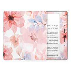 Floral Kindle Skin Decal, Pink Kindle Paperwhite Skin, Kindle Oasis Skin, Kindle Sticker, Premium 3M Vinyl Full Wrap Cover - Tackydesign