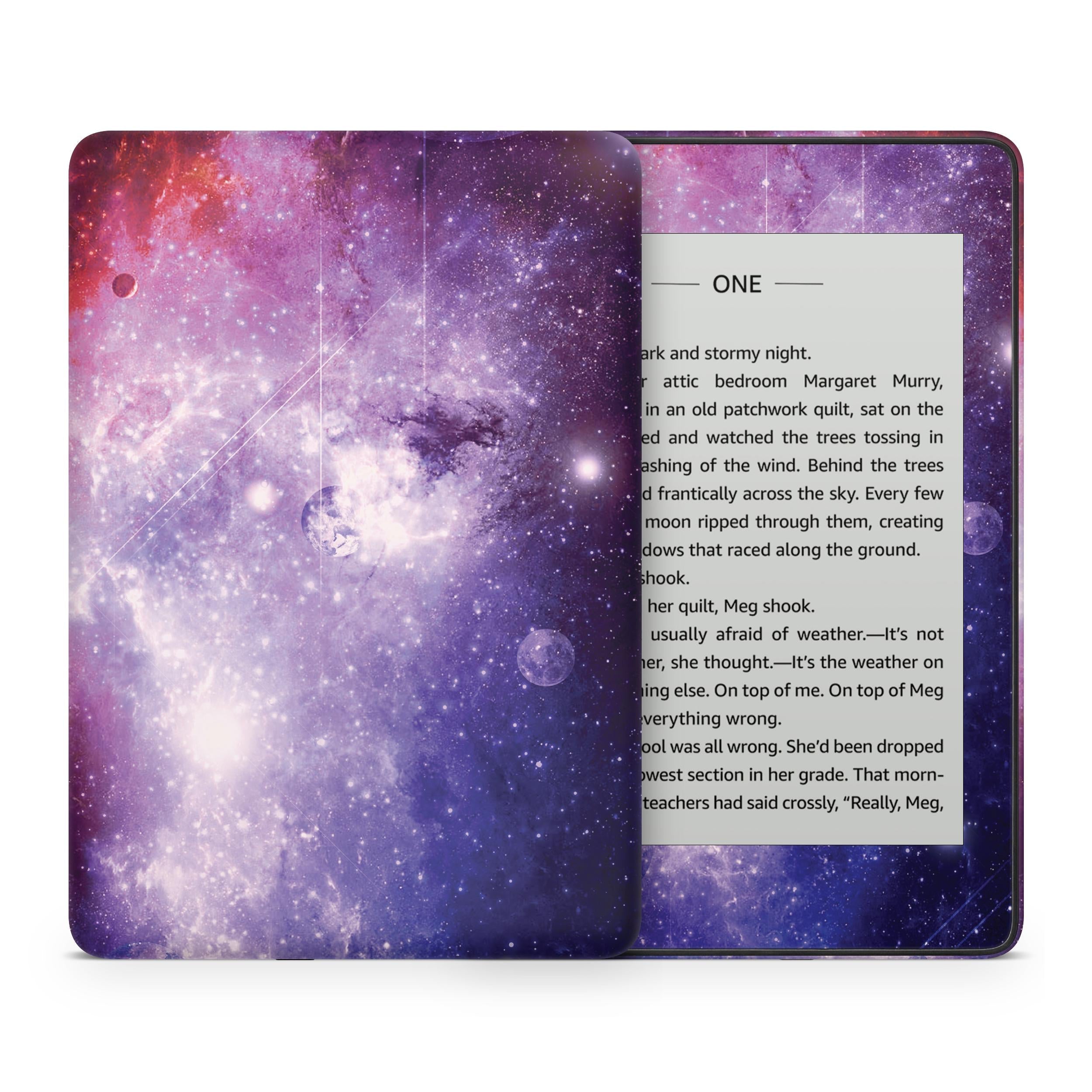 Galaxy Kindle Skin Decal, Galaxy Purple Kindle Paperwhite Skin, Kindle Oasis Skin, Kindle Sticker, Premium 3M Vinyl Full Wrap Cover - Tackydesign