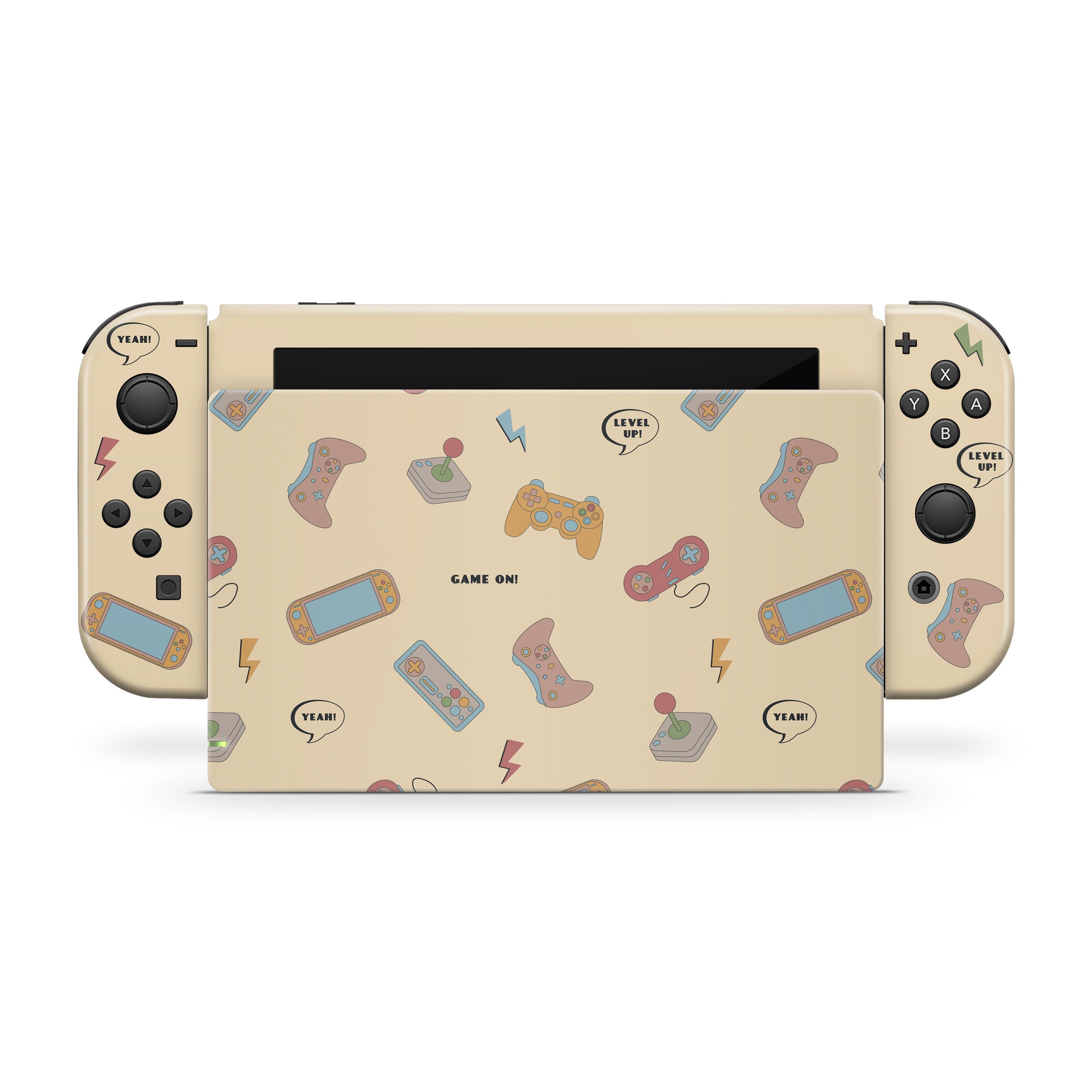 Nintendo Switch skin Retro Gaming skin, Brown Color switch skin Cute Full cover 3m