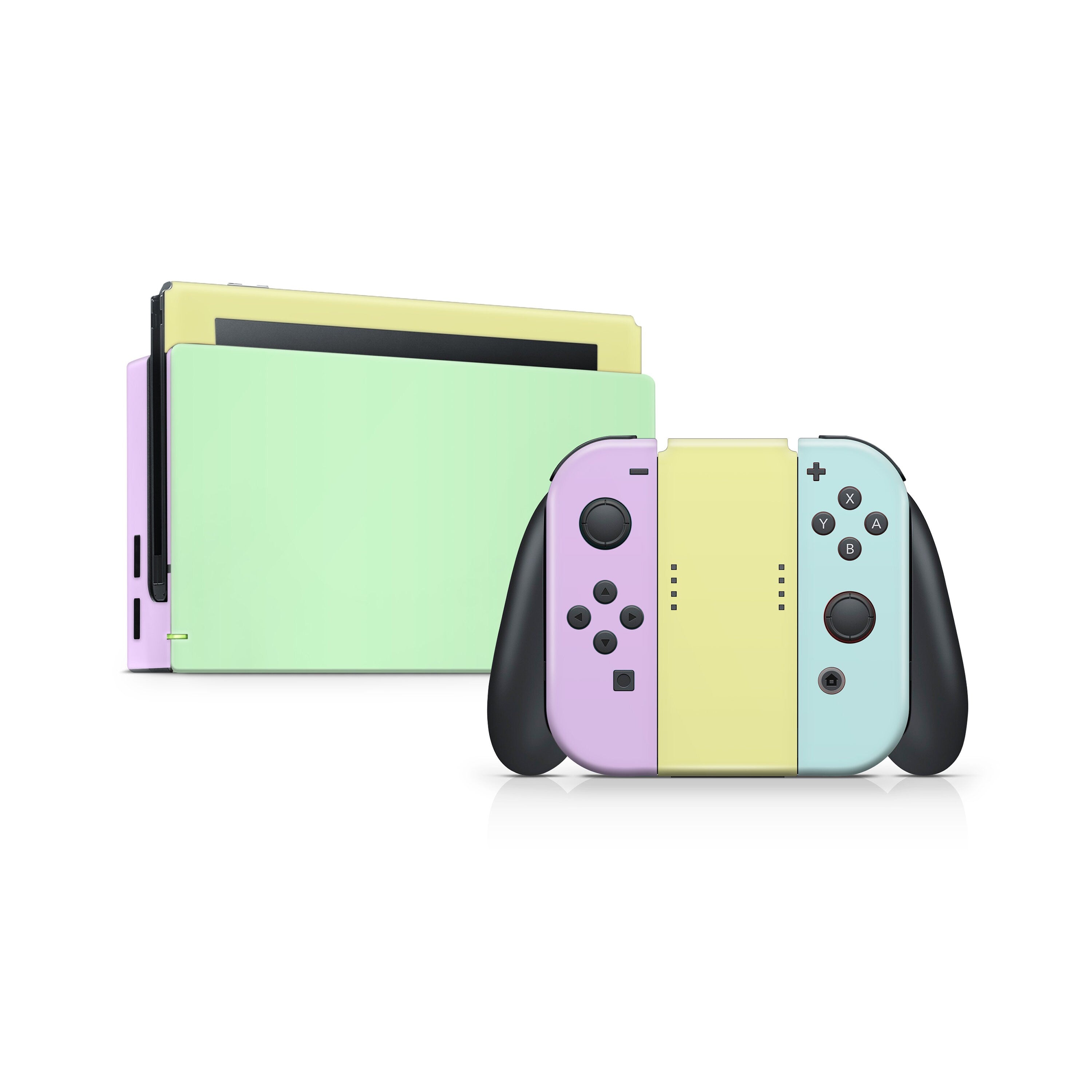 Retro Pastel Nintendo Switch skin ,Colorful switch skin Color Blocking skin Full cover 3m