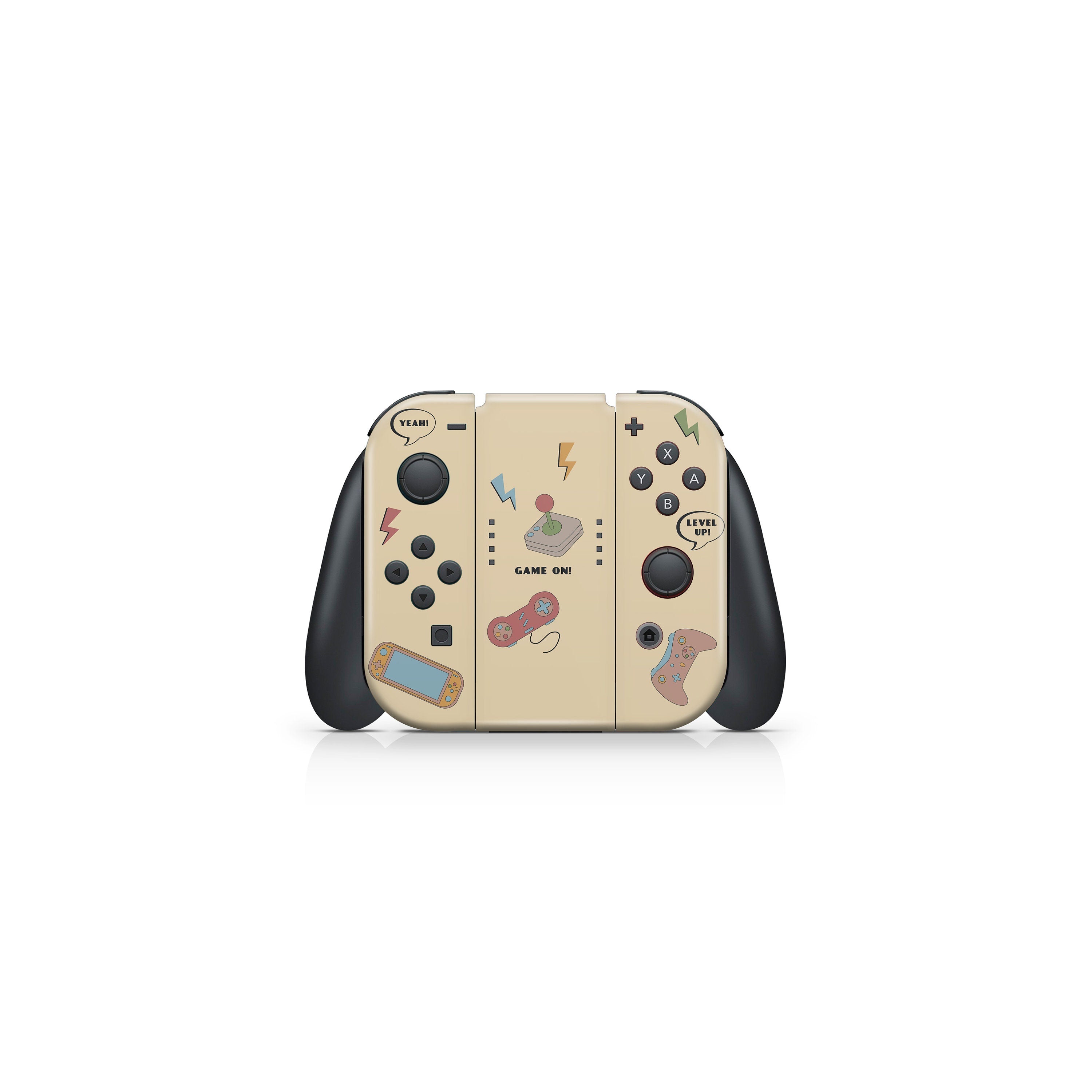 Nintendo Switch skin Retro Gaming skin, Brown Color switch skin Cute Full cover 3m