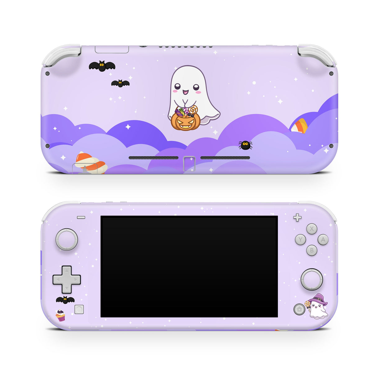 Anime Cartoon Nintendo switch Lite skin Halloween, Purple Ghost switch lite skin color Full cover 3m