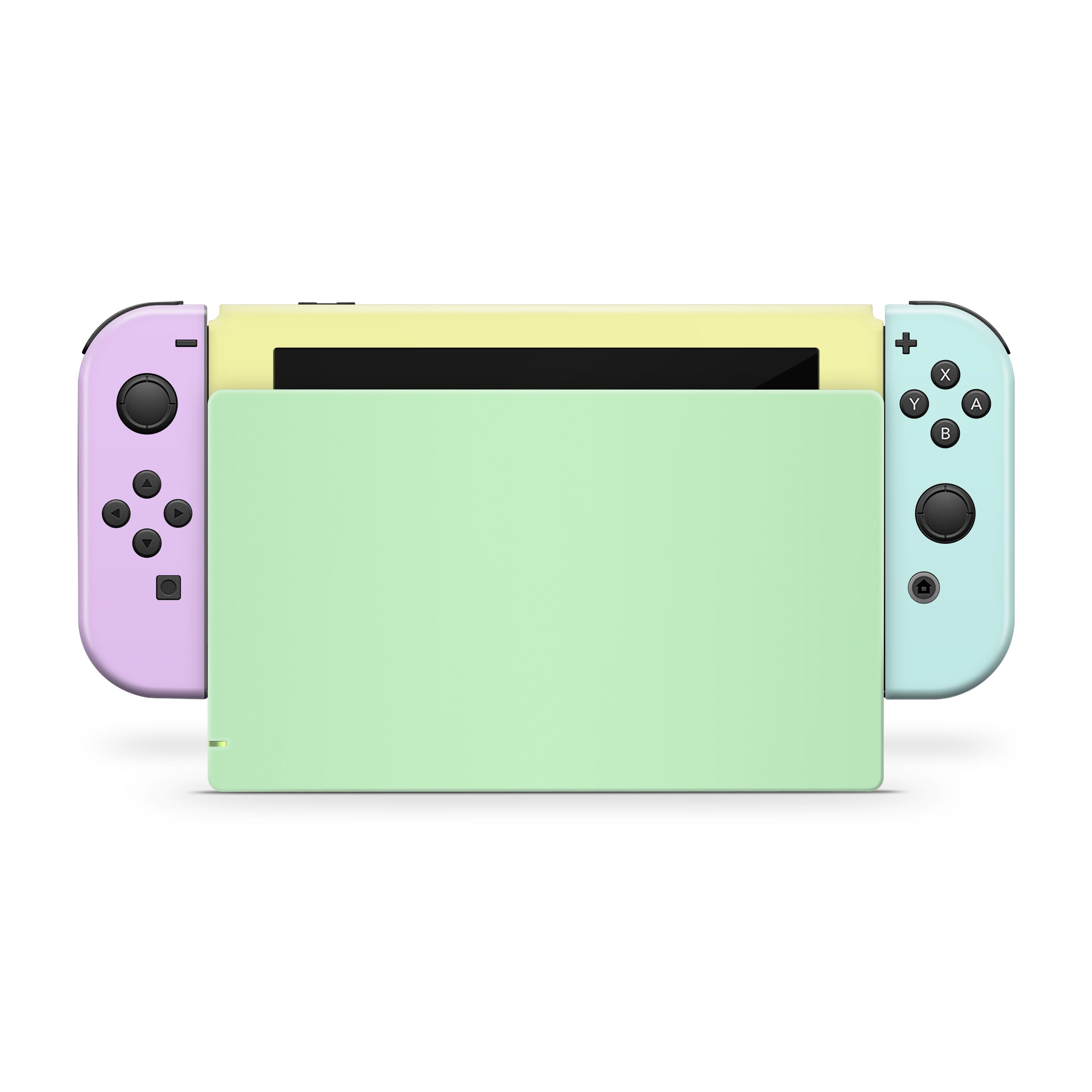 Retro Pastel Nintendo Switch skin ,Colorful switch skin Color Blocking skin Full cover 3m