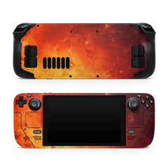 Fire Lava Steam Deck skin, Orange Color Kawaii Steam Deck Decal Full Wrap cover Vinyl 3m Sticker