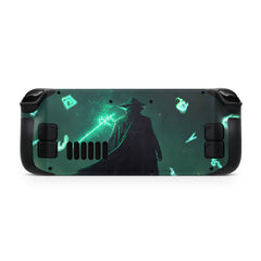 Fantasy Steam Deck skin, Green Color Glowing Symbols Skin Kawaii Steam Deck Decal Full Wrap cover Vinyl 3m Sticker