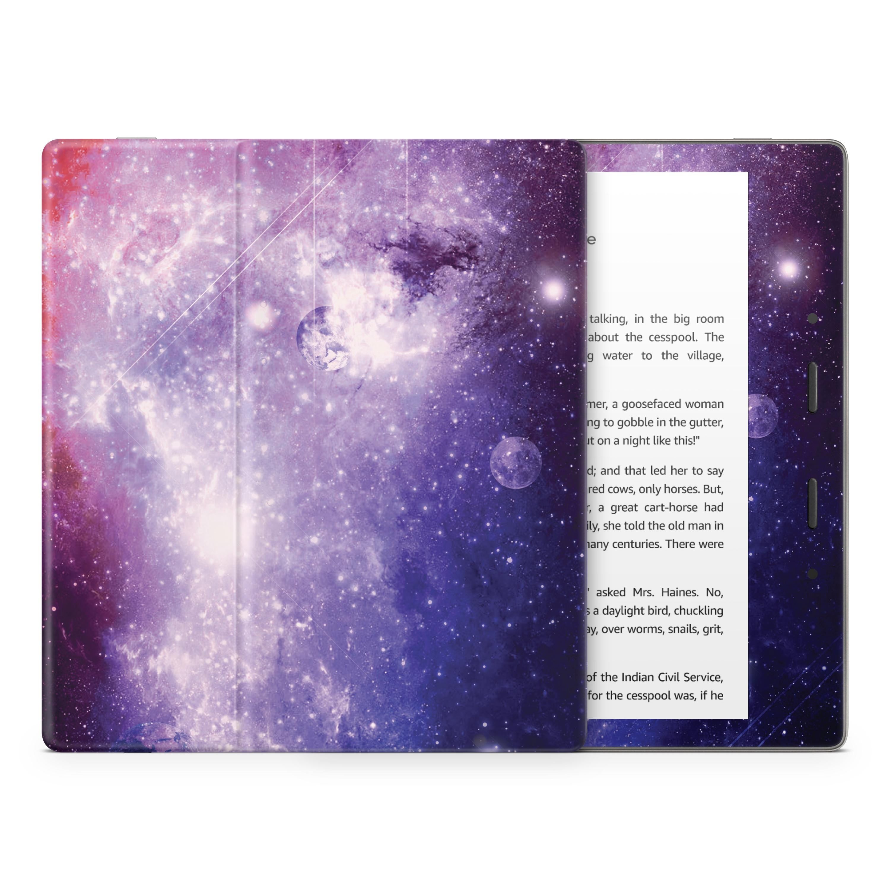 Galaxy Kindle Skin Decal, Galaxy Purple Kindle Paperwhite Skin, Kindle Oasis Skin, Kindle Sticker, Premium 3M Vinyl Full Wrap Cover