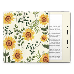 Sunflower Kindle Skin Decal, Yellow Kindle Paperwhite Skin, Kindle Oasis Skin, Kindle Sticker, Premium 3M Vinyl Full Wrap Cover