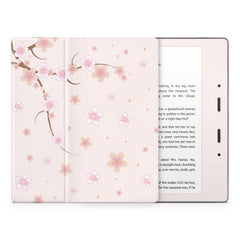 Cherry Blossom Kindle Skin Decal, Beige Floral Kindle Paperwhite Skin, Kindle Oasis Skin, Kindle Sticker, Premium 3M Vinyl Full Wrap Cover