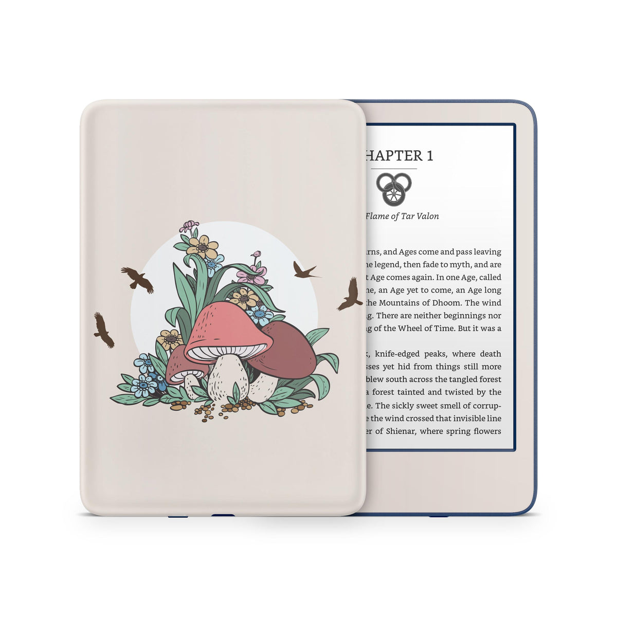 Mushroom Kindle Skin Decal, Light Beige Kawaii Kindle Paperwhite Skin, Kindle Oasis Skin, Kindle Sticker, Premium 3M Vinyl Wrap Cover