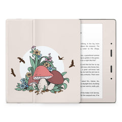 Mushroom Kindle Skin Decal, Light Beige Kawaii Kindle Paperwhite Skin, Kindle Oasis Skin, Kindle Sticker, Premium 3M Vinyl Wrap Cover