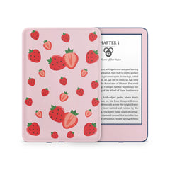 Strawberry Kindle Skin Decal, Pink Kawaii Kindle Paperwhite Skin, Kindle Oasis Skin, Kindle Sticker, Premium 3M Vinyl Wrap Cover