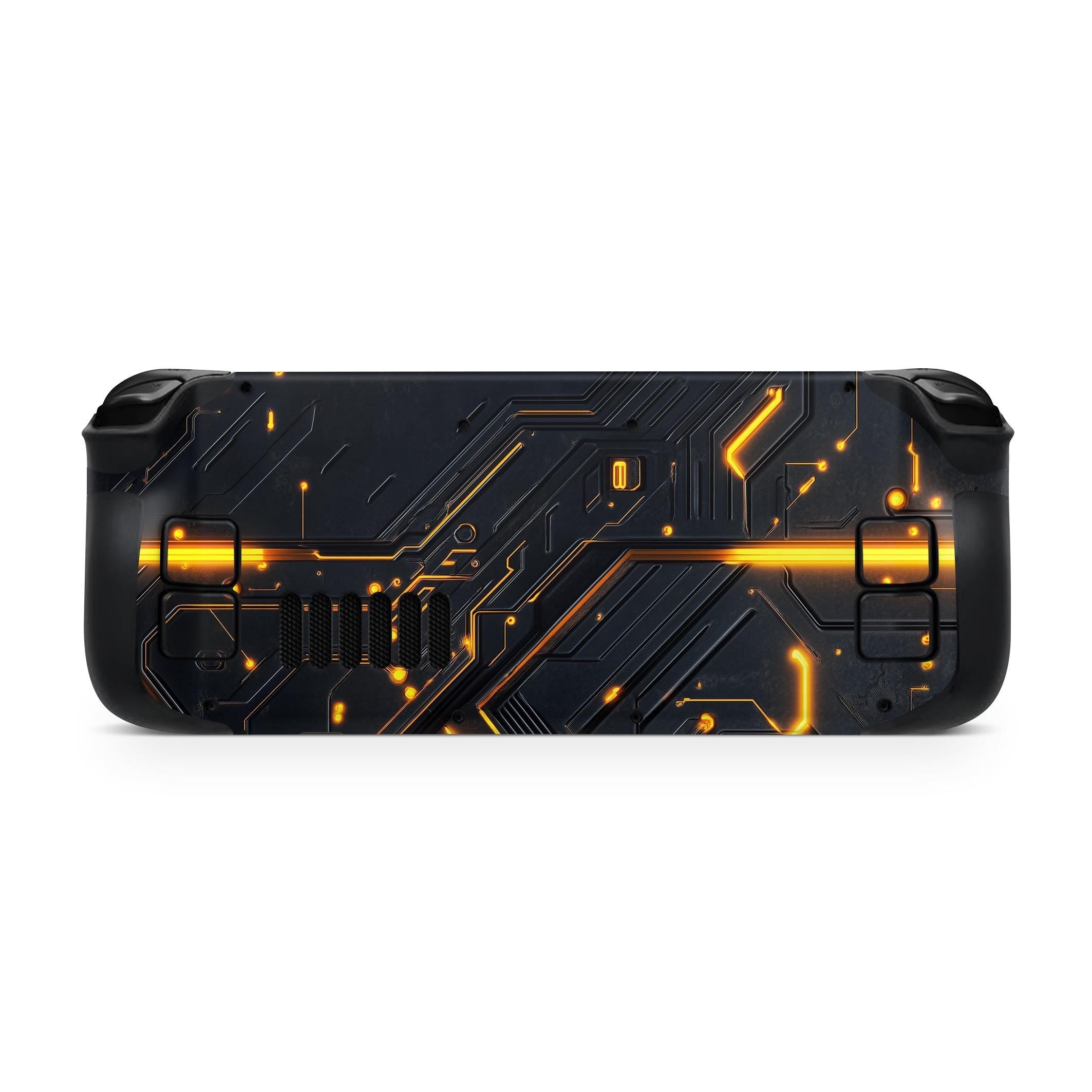 Nean Glow Circuitry Steam Deck Skin Steam Deck OLED Skin & LCD, Kawaii Black Glow, Full Wrap 3M Vinyl Cover - Tackydesign