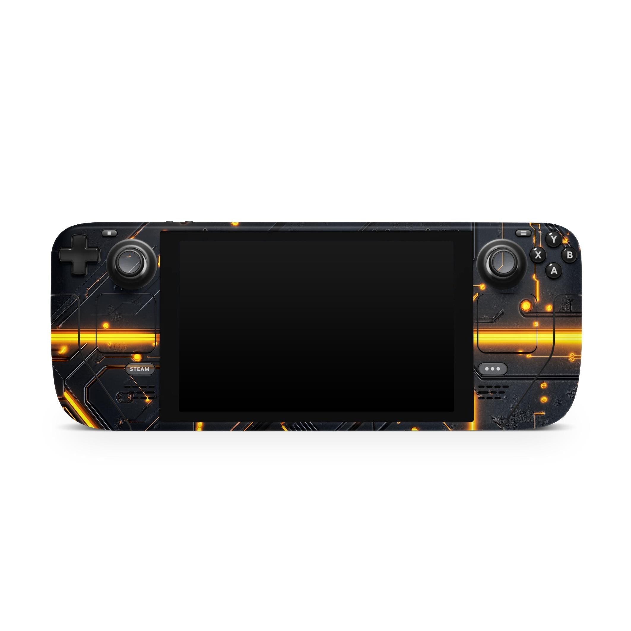Nean Glow Circuitry Steam Deck Skin Steam Deck OLED Skin & LCD, Kawaii Black Glow, Full Wrap 3M Vinyl Cover - Tackydesign