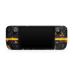 Nean Glow Circuitry Steam Deck Skin Steam Deck OLED Skin & LCD, Kawaii Black Glow, Full Wrap 3M Vinyl Cover - Tackydesign