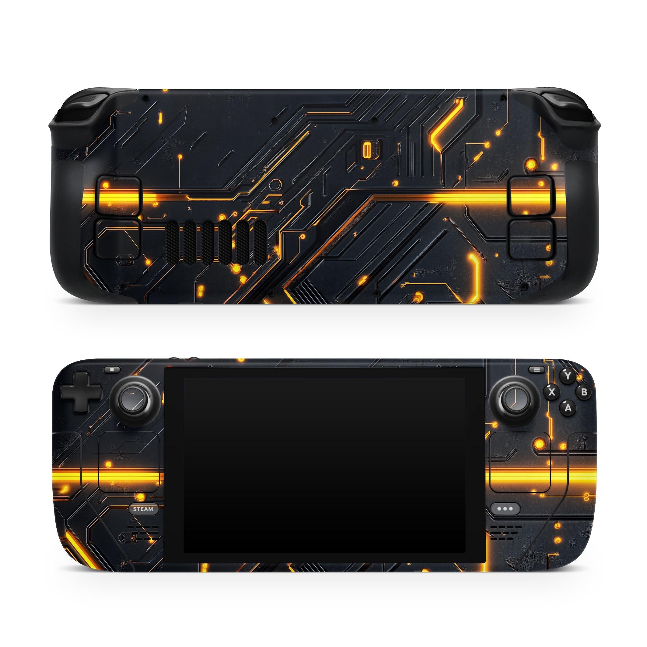Nean Glow Circuitry Steam Deck Skin Steam Deck OLED Skin & LCD, Kawaii Black Glow, Full Wrap 3M Vinyl Cover - Tackydesign