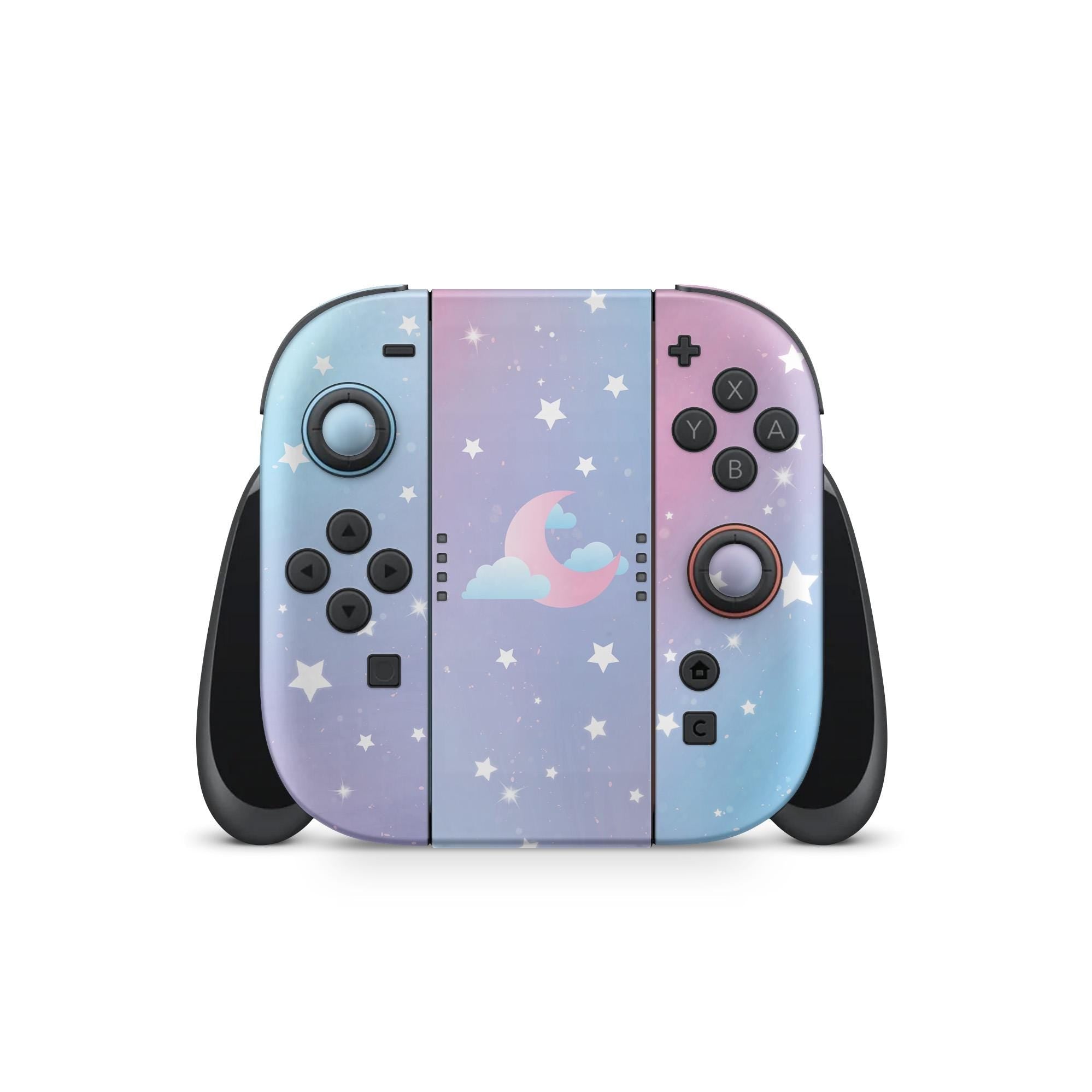 Pastel Clouds Moon & Stars Nintendo Switch 2 Skin Wrap 3M Vinyl Full Cover - Tackydesign