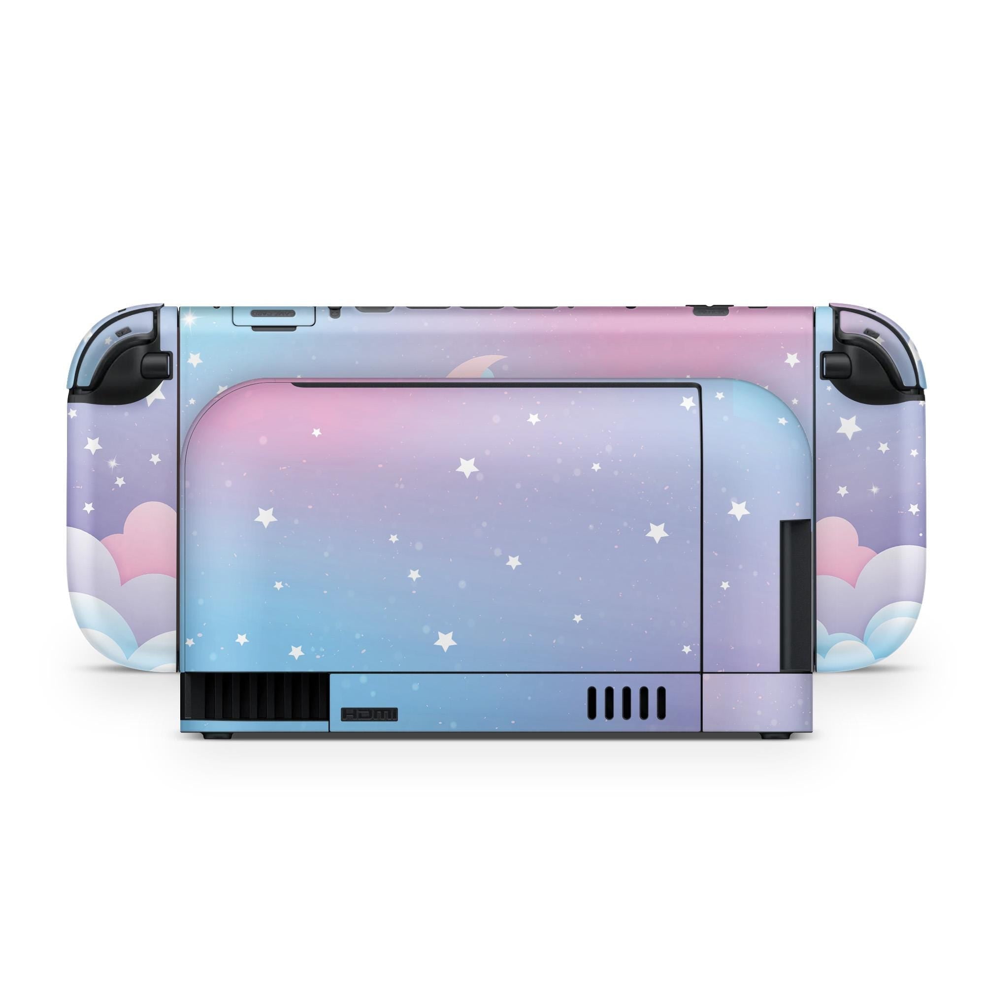 Pastel Clouds Moon & Stars Nintendo Switch 2 Skin Wrap 3M Vinyl Full Cover - Tackydesign