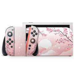 Pink Sakura Cherry Blossom Nintendo Switch 2 skin, Japanese 3M Vinyl Full Wrap Cover - Tackydesign