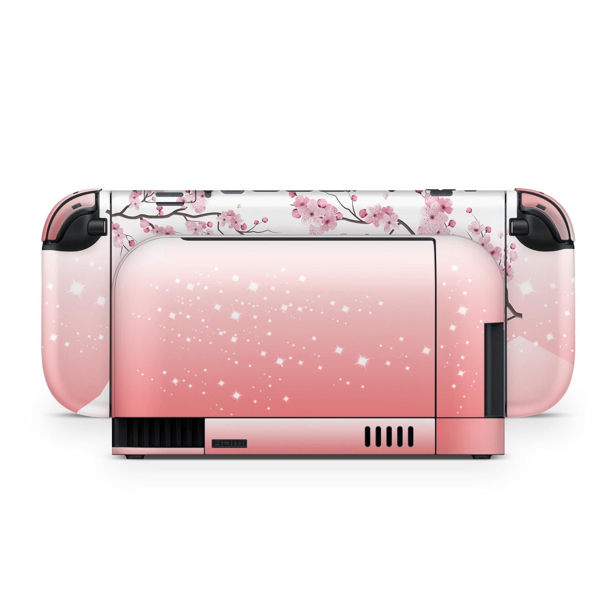 Pink Sakura Cherry Blossom Nintendo Switch 2 skin, Japanese 3M Vinyl Full Wrap Cover - Tackydesign
