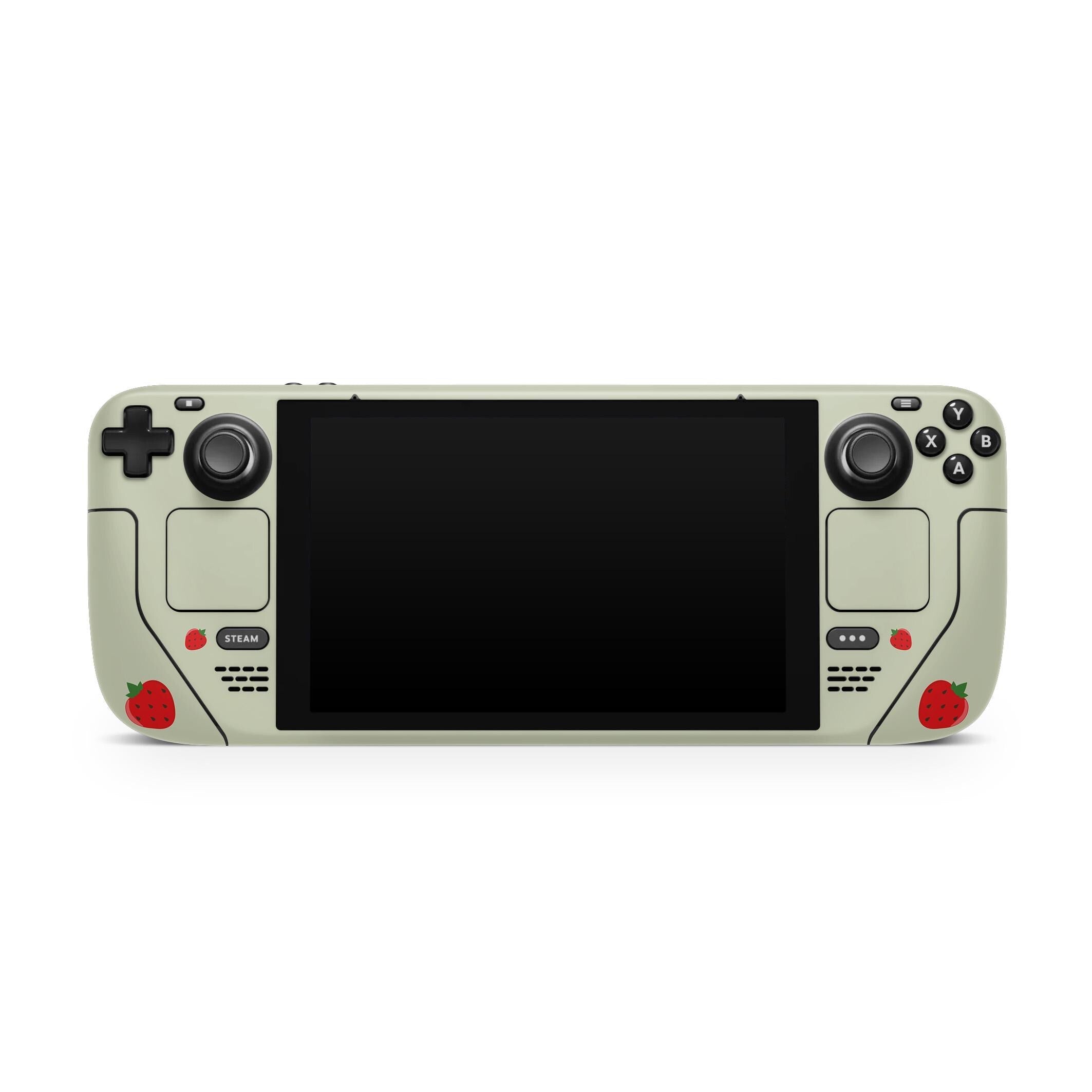 Strawberry Steam Deck Skin Steam Deck OLED Skin & LCD, Cute Green Kawaii, Full Wrap 3M Vinyl Cover - Tackydesign