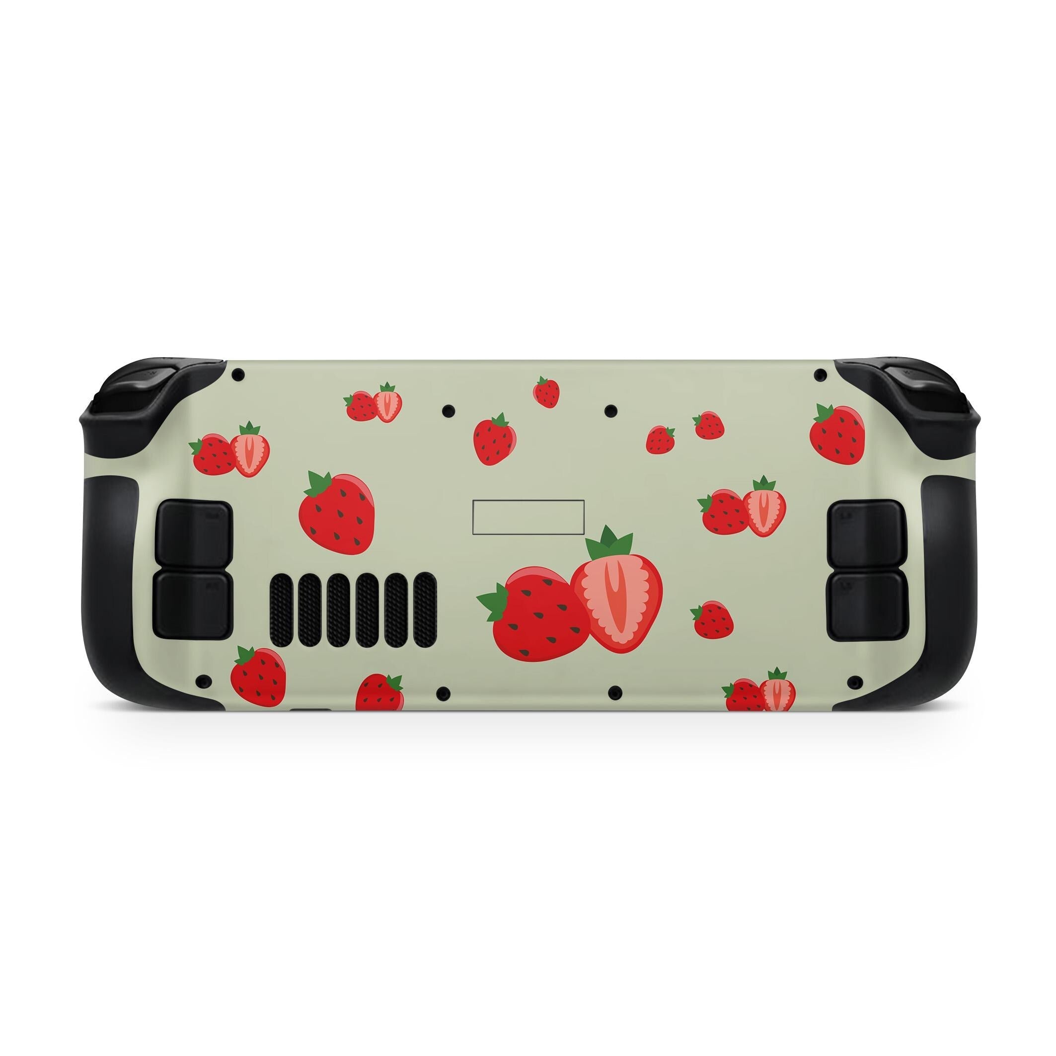 Strawberry Steam Deck Skin Steam Deck OLED Skin & LCD, Cute Green Kawaii, Full Wrap 3M Vinyl Cover - Tackydesign