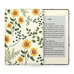 Sunflower Kindle Skin Decal, Yellow Kindle Paperwhite Skin, Kindle Oasis Skin, Kindle Sticker, Premium 3M Vinyl Full Wrap Cover - Tackydesign