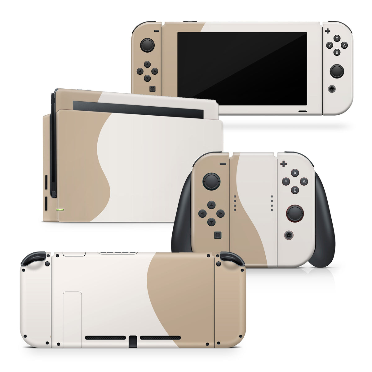 TACKY DESIGN Brown Colorwave Nintendo Switch Skin Wrap | Color Blocking 3M Vinyl Cover - Tackydesign