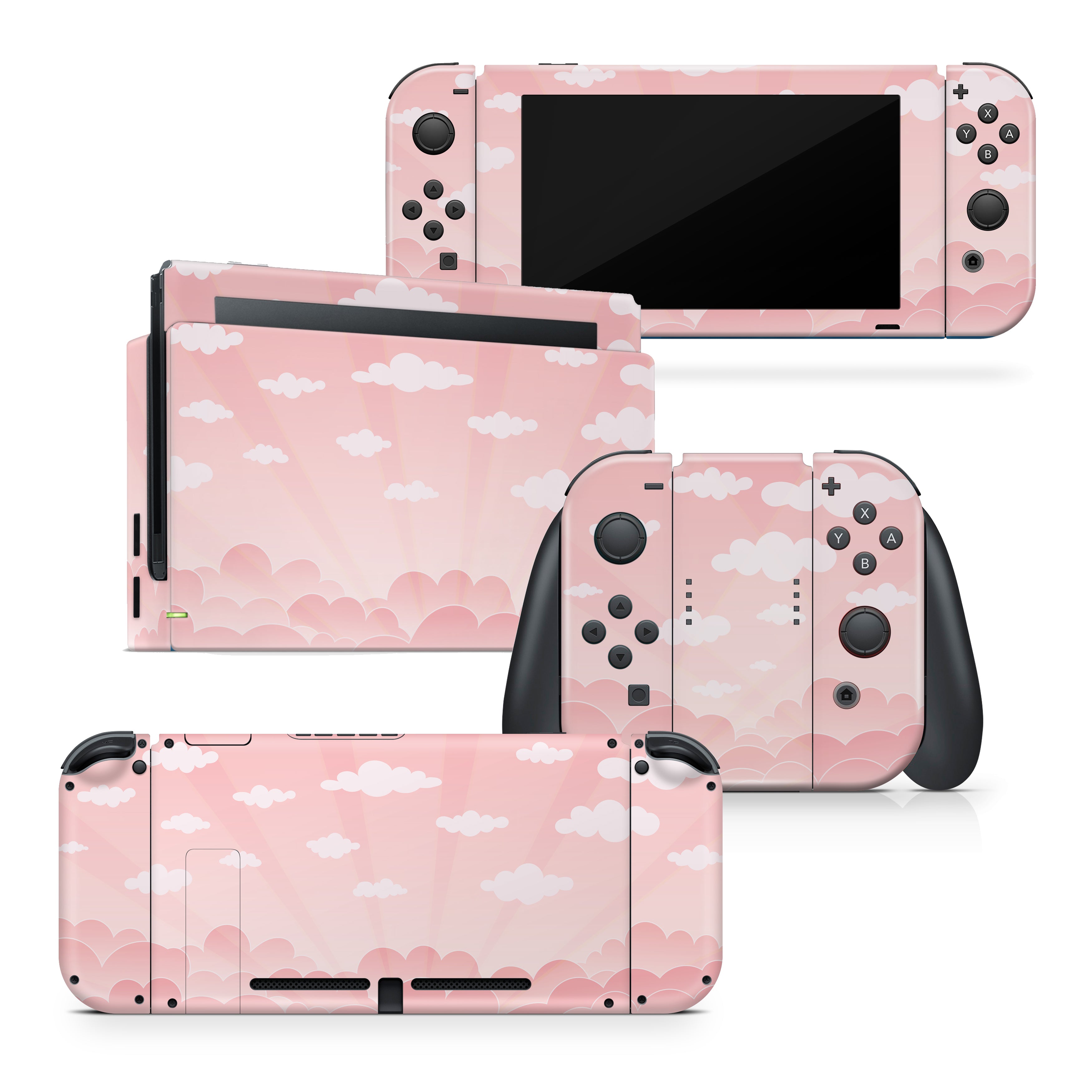 TACKY DESIGN Clouds Nintendo Switch Skin Wrap | Pastel Sky 3M Vinyl Full Cover - Tackydesign