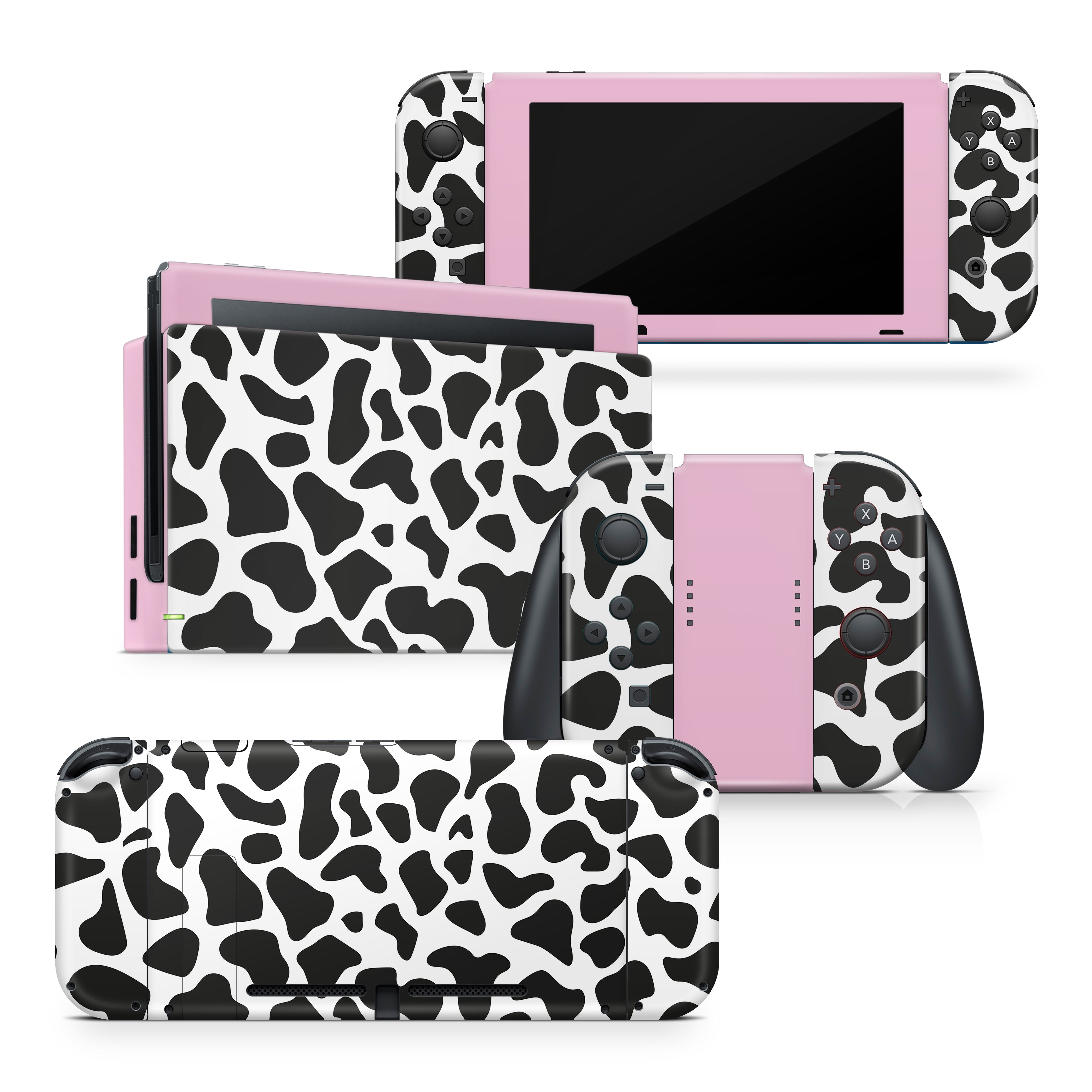 TACKY DESIGN Cow Nintendo Switch Skin Wrap | Pastel Leopard 3M Vinyl Full Cover - Tackydesign