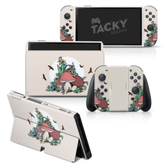 TACKY DESIGN Cute Mushroom Nintendo Switch OLED Skin Wrap | Kawaii Pastel 3M Vinyl Full Cover - Tackydesign