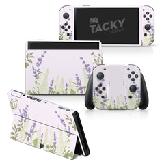 TACKY DESIGN Lavender Nintendo Switch OLED Skin Wrap | Watercolor Desert 3M Vinyl Full Cover - Tackydesign