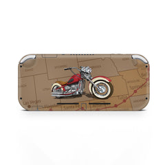 TACKY DESIGN Nintendo Switch Lite Skin Wrap | Retro Map & Motorcycle 3M Vinyl Full Cover - Tackydesign