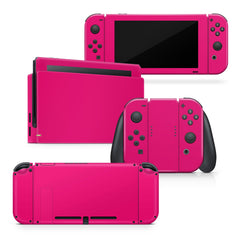 TACKY DESIGN Pink Solid Color Nintendo Switch Skin Wrap | Full Cover Premium Vinyl 3M - Tackydesign