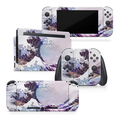 TACKY DESIGN Watercolor Nintendo Switch Skin Wrap | Kanagawa Wave Skin 3M Vinyl Cover - Tackydesign