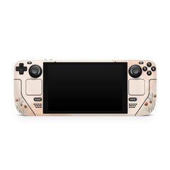 Watercolor Flowers Steam Deck Skin Steam Deck OLED Skin & LCD, Beige Floral, Full Wrap 3M Vinyl Cover - Tackydesign