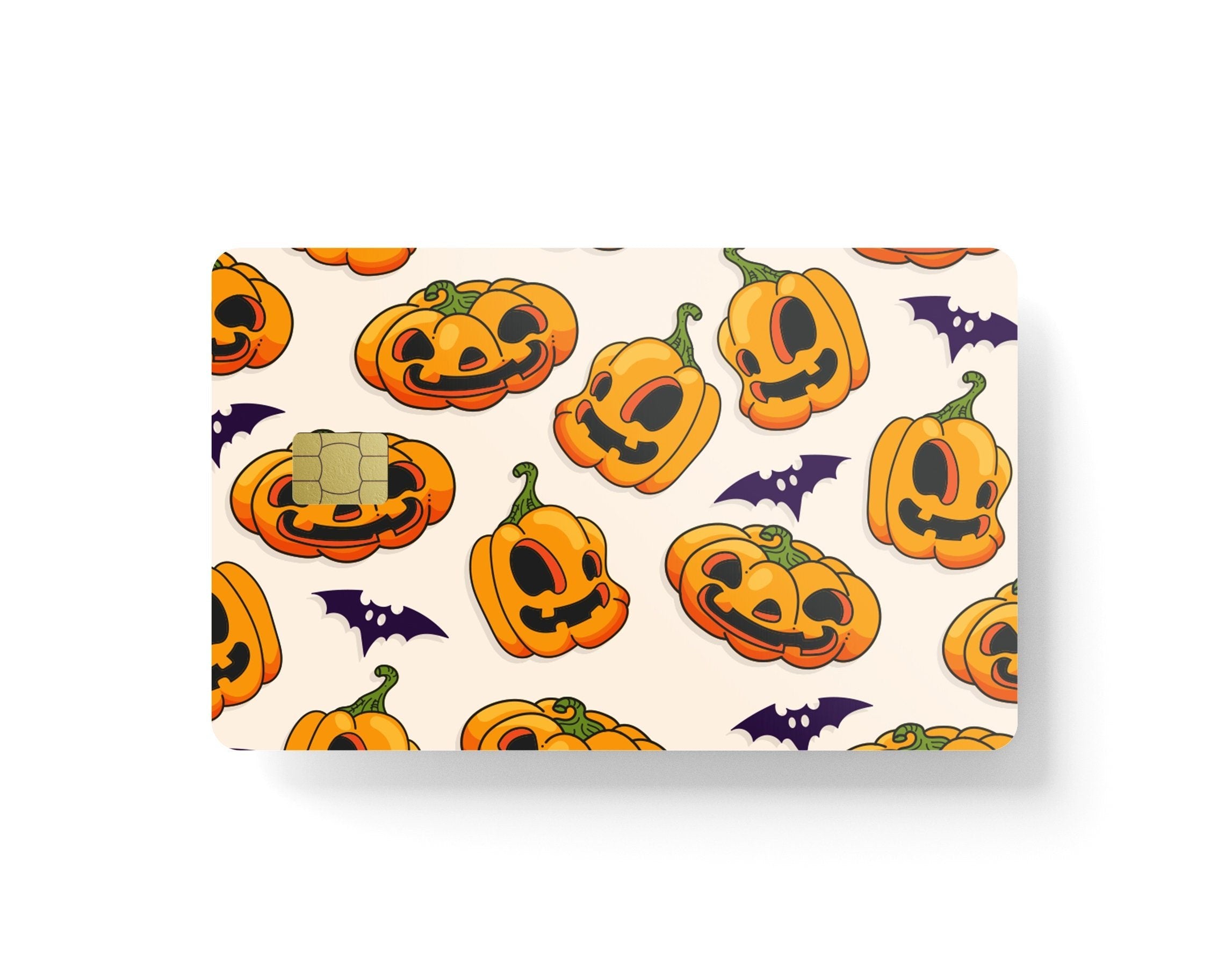 4PCS Credit Card Skin Halloween, Includes 4 variations for Debit Card Stickers Kawaii 3M Vinyl Waterproof, Bubble - Free Installation, - Tackydesign