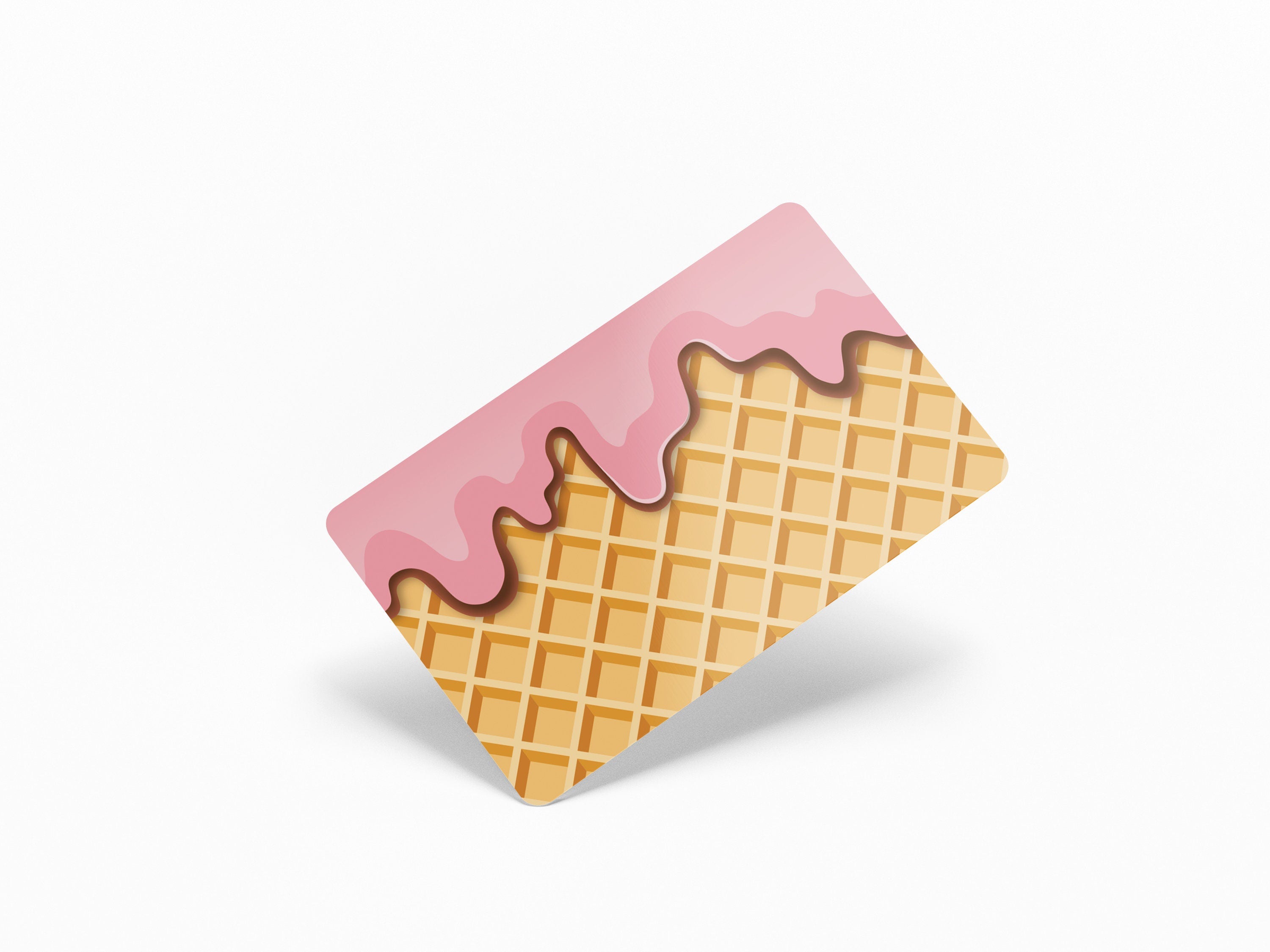 4PCS Credit Card Skin Ice Cream, Includes 4 variations for Debit Card Stickers Waffle Kawaii 3M Vinyl Waterproof, Bubble - Free Installation, - Tackydesign