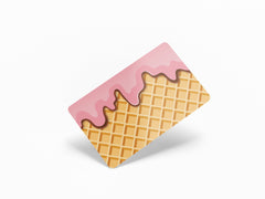 4PCS Credit Card Skin Ice Cream, Includes 4 variations for Debit Card Stickers Waffle Kawaii 3M Vinyl Waterproof, Bubble - Free Installation, - Tackydesign