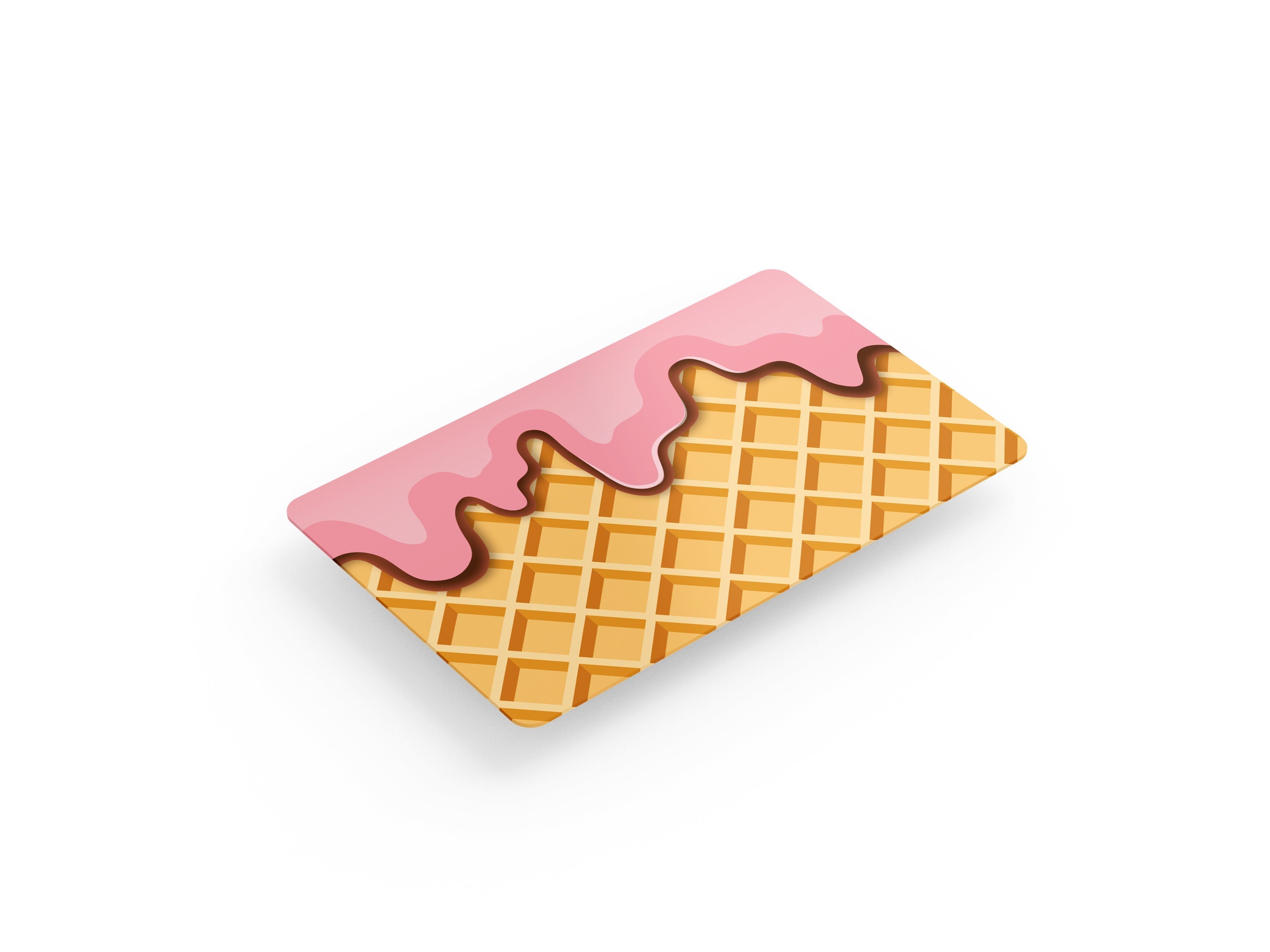 4PCS Credit Card Skin Ice Cream, Includes 4 variations for Debit Card Stickers Waffle Kawaii 3M Vinyl Waterproof, Bubble - Free Installation, - Tackydesign