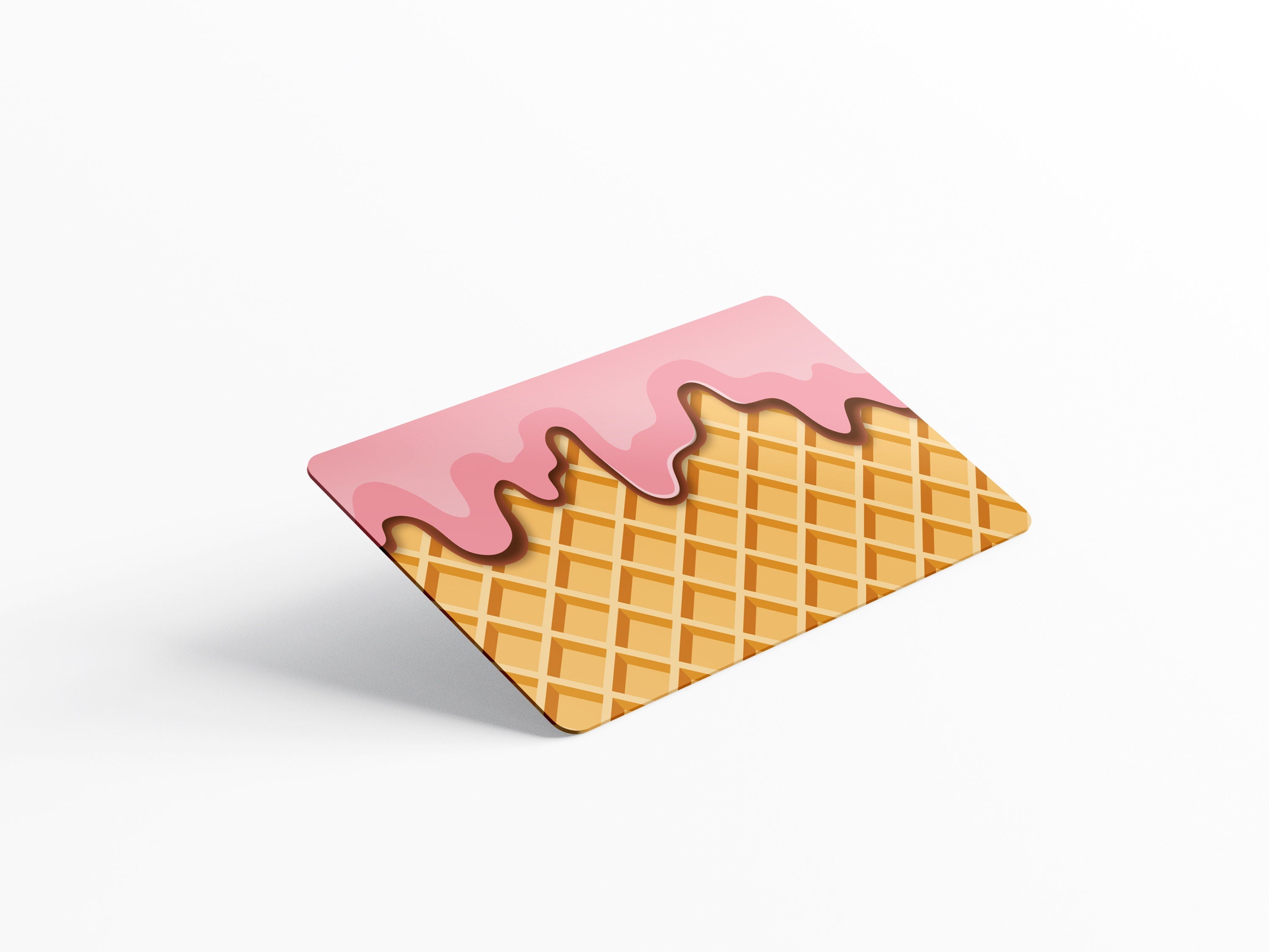 4PCS Credit Card Skin Ice Cream, Includes 4 variations for Debit Card Stickers Waffle Kawaii 3M Vinyl Waterproof, Bubble - Free Installation, - Tackydesign