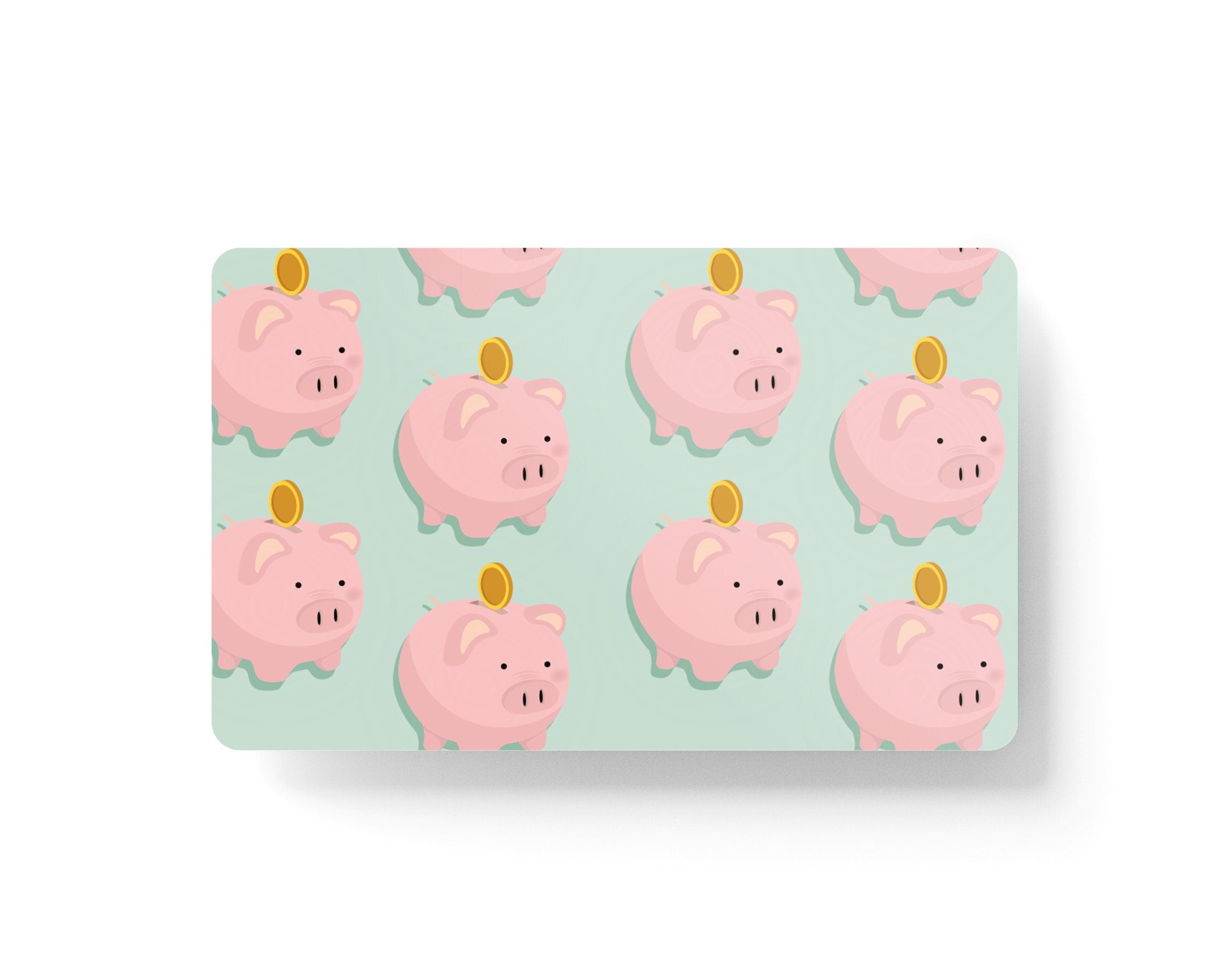 4PCS Credit Card Skin Piggy Bank, Includes 4 variations for Debit Card Stickers 3M Vinyl Waterproof, Bubble - Free Installation, - Tackydesign