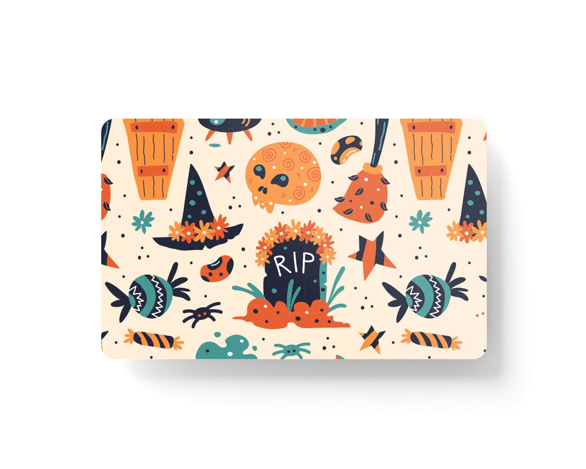 4PCS Credit Card Skin Pumpkin, Includes 4 variations for Debit Card Stickers halloween 3M Vinyl Waterproof, Bubble - Free Installation, - Tackydesign