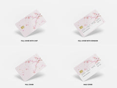 4PCS Credit Card Skin Sakura, Includes 4 variations, Debit Card Stickers cherry blossom 3M Vinyl Waterproof, Bubble - Free Installation, - Tackydesign