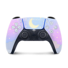 Blue Ps5 skin Clouds, Pink Playstation 5 controller skin Moon, Vinyl 3m stickers Full wrap cover - Tackydesign