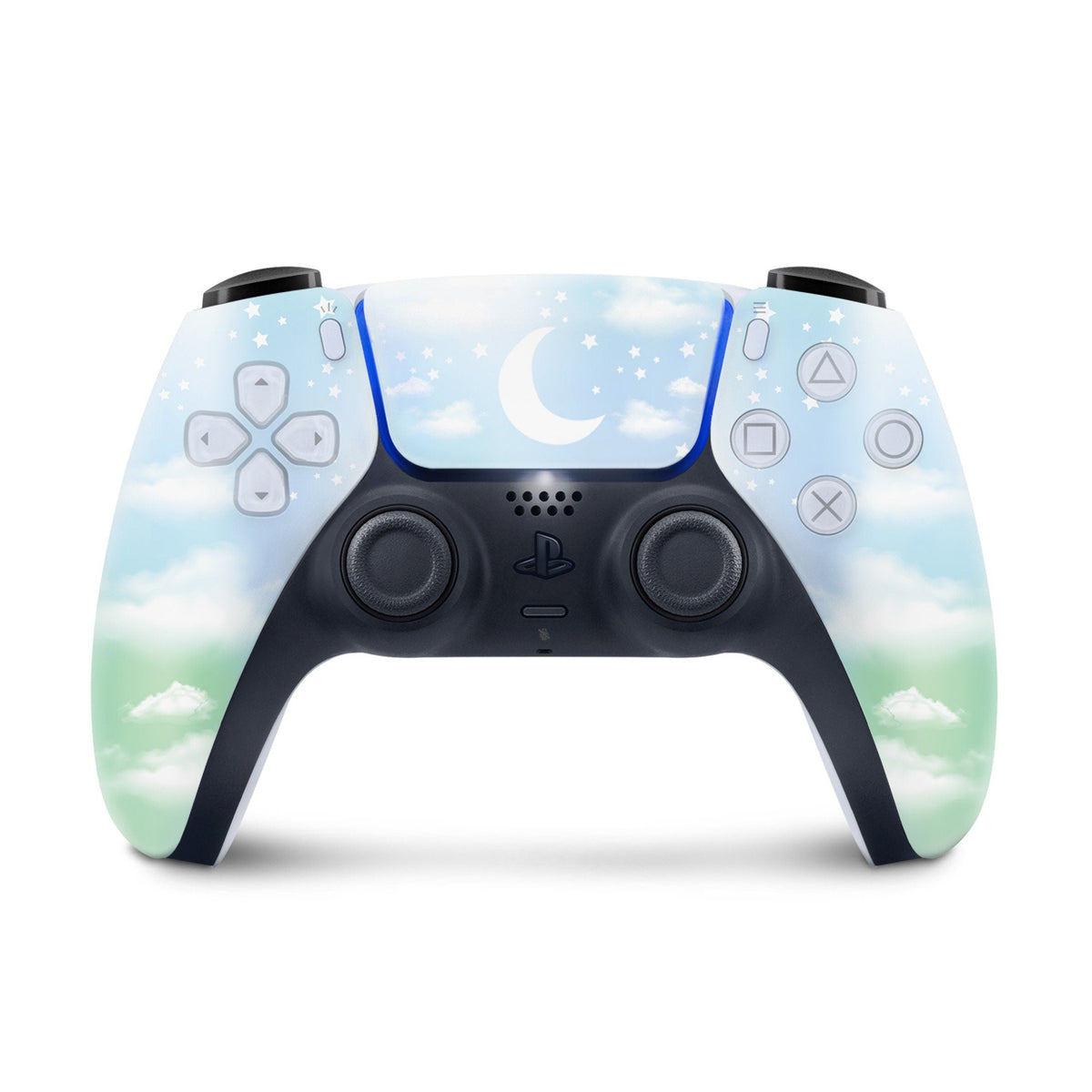 Clouds ps5 controller skin, Green Vinyl 3m stickers for Playstation 5 controller, Full wrap decal cover - Tackydesign